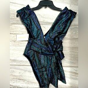 Ramy Brook Paradise Shimmer One-Piece Swimsuit NWT